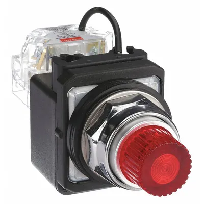 Dayton Pilot Light: 30 mm Panel Mounting Size, Red, LED - LED Pilot-Lights