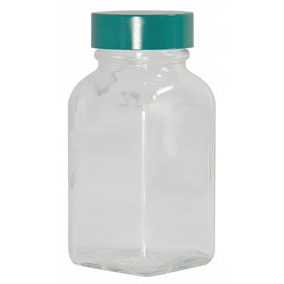 QORPAK Mixing/Storage/Sampling Bottle: 30 mL, 33-400, Urea, Polyethylene/PTFE - Rectangular Glass Lab Bottles