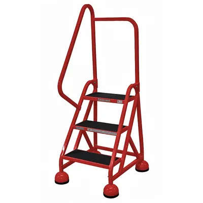 COTTERMAN Rolling Ladder: 2.3 ft Platform Ht, Partially Assembled, Steel - Steel Ultra-Stable Weight-Actuated Ladders