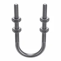 Standard U-Bolt: 3/8"-16 Thread Size, For Pipe Size 1/2 in, 3 in Inside Ht, Steel, Plain, 5 PK (MPN U17272.037.0050)