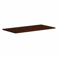 Laminate desk top in mahogany finish, rated for 200 lb. Designed for mounting onto training table bases and legs; modesty panel not included. Suitable for training rooms and collaborative workspaces