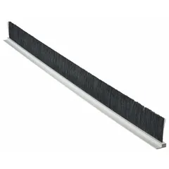 This general purpose nylon strip brush features 0.012-inch-diameter black straight-wire bristles and a rigid direct-mount backing for secure attachment. With a 5/16-inch backing width and 6-foot overall length, it is suitable for sealing, sweeping, and debris control on conveyors, doors, and industrial equipment.