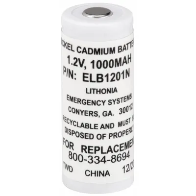 LITHONIA LIGHTING Battery: Nickel Cadmium, 1.2 V Volt, 1 Ah Battery Capacity, 1 3/4 in Overall Ht - Nickel Cadmium Emergency & Exit Batteries