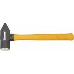 This 4 lb cross-peen hammer features a 1 7/8 in face diameter and a 15 in overall length. The textured grip provides secure handling during shaping, bending, and striking tasks in metalworking and fabrication.
