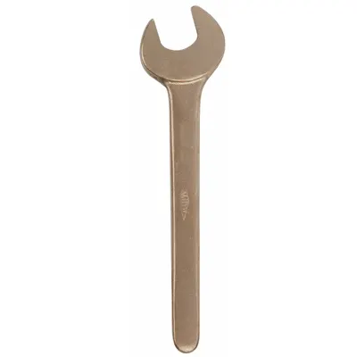 AMPCO Open End Wrench: Aluminum Bronze, Natural, 9 mm Head Size, 115 mm Overall Lg - Metric, Single End, Open End Nonsparking Wrenches