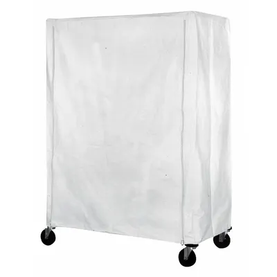 EAGLE GROUP Utility Cart Cover: White, Nylon, Zipper, 72 in Wd, 86 in Ht - Zipper Mildew-Resistant Coated Nylon Covers