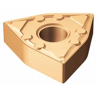 Trigon (W) indexable turning insert with WF chipbreaker geometry and 1125 carbide grade. Used for general turning operations on steel and cast iron workpieces. The WF geometry provides chip control in medium machining applications, while the 1125 grade balances wear resistance and toughness for stable and unstable conditions