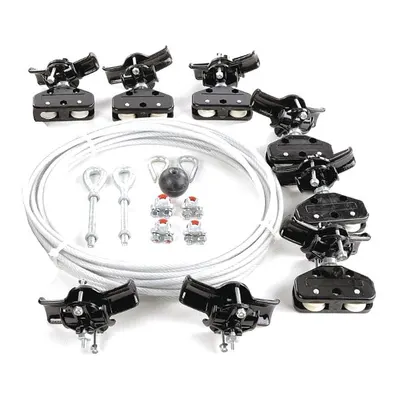 Dayton Festoon System Kit: Wire Rope, 40 ft – 40 ft, 54 ft Min Cable/Hose Required - Wire Rope Festoon Kits