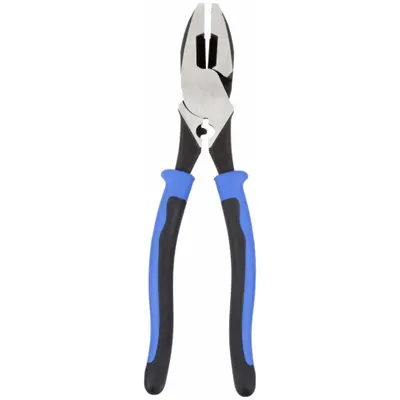 KLEIN TOOLS Linemans Plier: Flat, 9 1/2 in Overall Lg, 1 5/8 in Jaw Lg, 1 1/4 in Jaw Wd - Multipurpose Lineman's Pliers