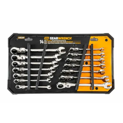 GEARWRENCH SAE & Metric 12-Point Ratcheting Combination Wrench Set (85141) - SAE & Metric 12-Point Ratcheting Combination Wrench Sets