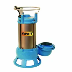 This submersible shredder pump features a cast iron volute and a vertical discharge orientation. It is designed for wastewater and solids-handling applications where a shredding mechanism reduces solids to prevent clogging. The pump is three-phase, rated 230V AC, delivers 210 gpm at 10' of head, and has a 4 in FNPT discharge. It is not rated for hazardous locations and does not include a switch.