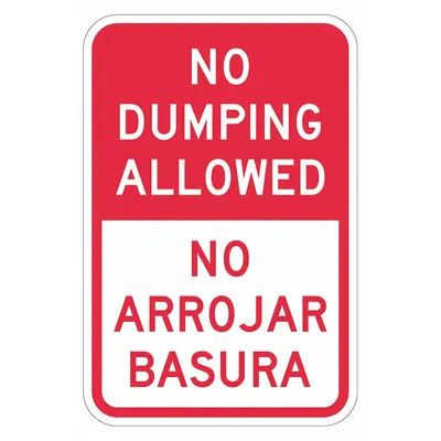 LYLE No Dumping Allowed: No Arrojar Basura Sign - No Dumping Allowed: No Arrojar Basura Signs