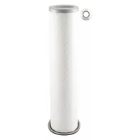 Round/oval engine air filter with axial seal. 3 3/8 in outside diameter. Designed for Massey Ferguson vehicles. Provides clean combustion air for engine protection in agricultural and industrial equipment