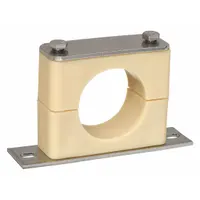 Smooth-core beta clamp with 316 stainless steel clamp and Santoprene cushion. Used for securing and supporting piping systems, reducing vibration and noise in industrial applications
