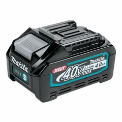 The BL4040 is a 40V DC battery with 4 Ah capacity, featuring a tabbed cell design for durability. It is part of the XGT series and powers compatible 40V max cordless tools. Typical applications include drilling, cutting, and fastening in construction and maintenance tasks.