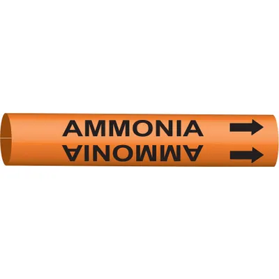 BRADY Ammonia Snap-On Pipe Marker - Ammonia Snap-On Pipe Markers