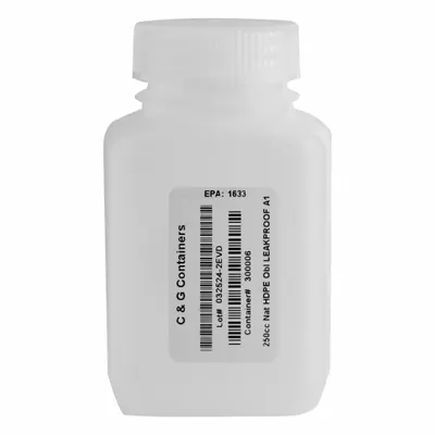QORPAK Mixing/Storage/Sampling Bottle: 250 mL, 8 fl oz, HDPE, Natural - HDPE Rectangular Lab Bottles