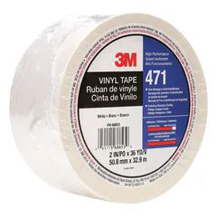 Solid white vinyl tape for aisle marking and area delineation in industrial environments. Provides clear visual guidance for safety zones, walkways, and storage areas. 2 in width, 108 ft length, 5.2 mil thickness. No message legend.