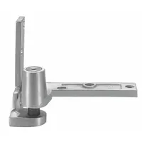 This full mortise-mount pivot hinge is constructed of brass with a leaf height of 4 1/4 in and leaf width of 1 1/16 in. It is used in commercial and industrial door applications where a concealed hinge is required