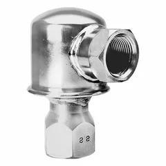 Stainless steel angle thermostatic steam trap with 3/4" FNPT inlet and 4,500 lb/hr capacity. Designed for automatic removal of air and non-condensable gases from steam systems in industrial and HVAC applications.