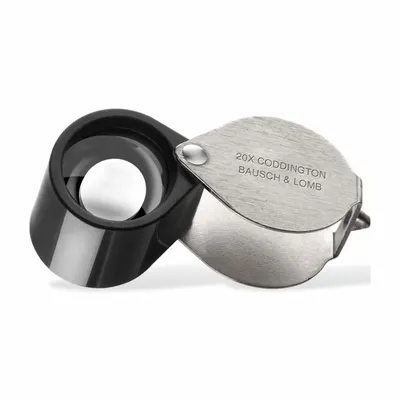 BAUSCH & LOMB Coddington Magnifier: 20X, 0.5 in/1.3 cm Focal Distance, 12.5 mm Lens Dia - Magnifiers