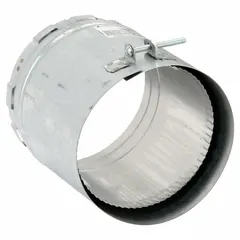 This universal vent adapter connects 5-inch ductwork in Category I venting systems. Constructed of steel with a galvanized finish, it features an outer galvanized steel shell and an inner aluminum liner. The snap-lock connection provides secure integration between appliance flue and vent pipe. Suitable for residential and light commercial heating equipment.