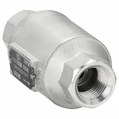 This NICHOLSON steam trap features a stainless steel body with a straight-thru design. It has a 1/2 in FNPT inlet, a maximum capacity of 6,625 lb/hr, and a maximum pressure rating of 650 psi. Suitable for condensate removal in steam distribution, process heating, and tracer lines.