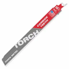 General purpose reciprocating saw blade with carbide construction for cutting wood, metal, and plastic. 9-inch length and 0.05-inch thickness provide rigidity for straight cuts in demolition, construction, and renovation applications.