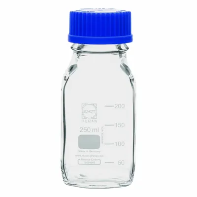 UNITED SCIENTIFIC SUPPLIES Glass Media Bottle, 1 L, GL-45 Cap, BMS1000 - Glass Lab Media Bottles