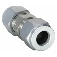 Compression Fitting Union: 1/4 in OD x 1/4 in OD Size, 7/16-20 7/16-20 Thread Size, Steel (MPN 4SC4-S)
