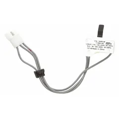 Door switch for Whirlpool washing machines and dryers. Detects when the door is closed to allow the appliance to start, ensuring safe operation by preventing the machine from running with the door open.