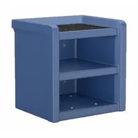 Nightstand from the Endurance series featuring a laminate top in midnight blue. Overall dimensions: 21 1/2 inches height, 21 inches width, 18 inches depth. Suitable for bedside storage in hospitality, office, or institutional settings