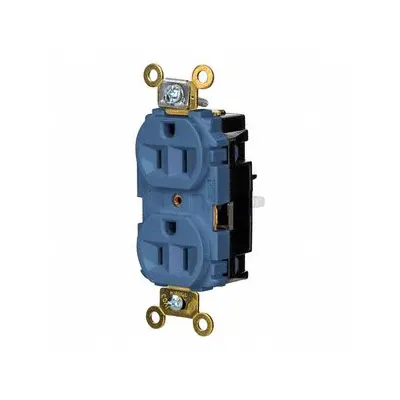 HUBBELL HBL5262STBL Duplex Receptacle, 5-15, Blue, 125V AC, 15A, 2 Pole/3 Wire - General Purpose Receptacles