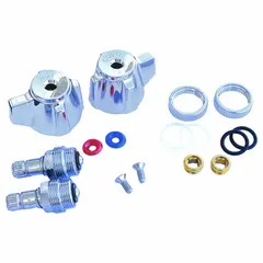 Brass spray valve with chrome finish, 12 in overall length, 7/8 in UNS inlet connection, includes grip. Used as a faucet sprayer head or valve in commercial and institutional kitchens for water flow control.