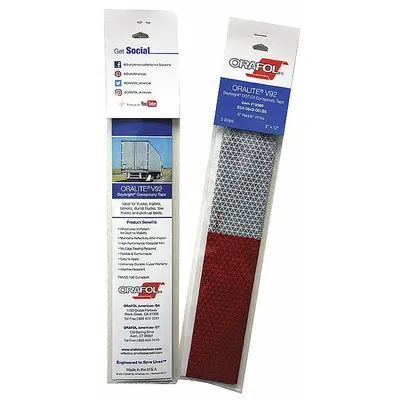 ORALITE Reflective Tape: Construction/Emergency Vehicles/Trucks and Trailers, Red/White - Vehicle Reflective Strips