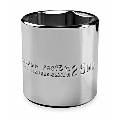 PROTO Socket: SAE, 1/2 in Drive Size, 15/16 in Socket Size, 6-Point, Std, Chrome - 1/2" Drive Hand Sockets