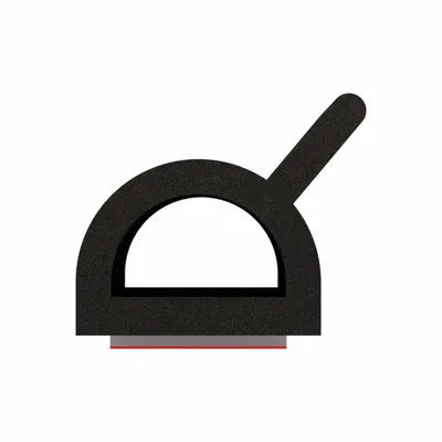 FAIRCHILD RS1003-50 D-Shaped Self-Adhesive EPDM Foam Rubber Seal - Specialty-Section Foam Rubber Seals