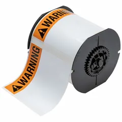 This precut label roll produces warning signs for industrial environments. The 4 in x 4 in white polyester labels are halogen-free with a rubber adhesive, suitable for indoor and outdoor use. Compatible with the i3300 printer series for on-demand labeling.