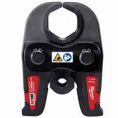 Steel press jaw for 1 1/2 in pipe, compatible with copper plumbing and stainless steel fittings. Designed for use with standard and extended press tools to form consistent connections in piping systems.