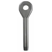 Marine eye fitting made from 316 stainless steel. Swaged outside diameter of 1/2 in. Designed for use with stainless steel rope. Used to terminate wire rope in rigging applications, providing a permanent loop for attaching hardware