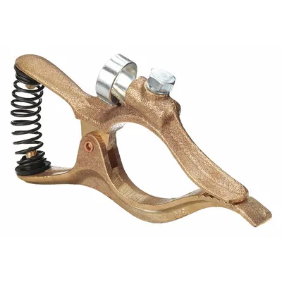 OEM APPROVED VENDOR Spring-Loaded Ground Clamp, 300 A, 2 AWG to 1/0 AWG, Brass - Spring-Loaded Ground Clamps