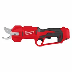 This battery-powered pruner operates on the M12 platform and is sold as a tool only, without battery or charger. It cuts branches and limbs up to 1-1/4 inches in diameter, suitable for landscaping, tree care, and agricultural maintenance.