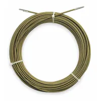 Steel replacement fish tape for pulling wires through conduits. Round tape shape with metal eyelet end. 100 ft length, 3/16 in width. Suitable for routing cables in electrical installations