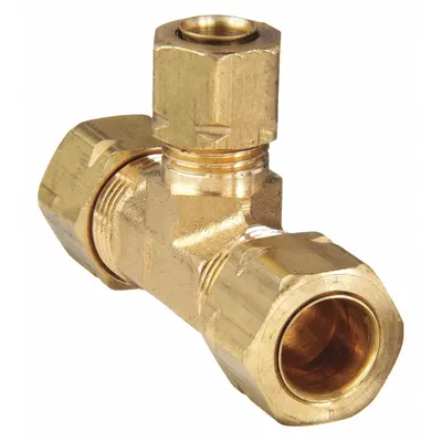 PARKER Standard Sleeve Brass Compression Tee Fitting - Standard Sleeve Brass Compression Fittings