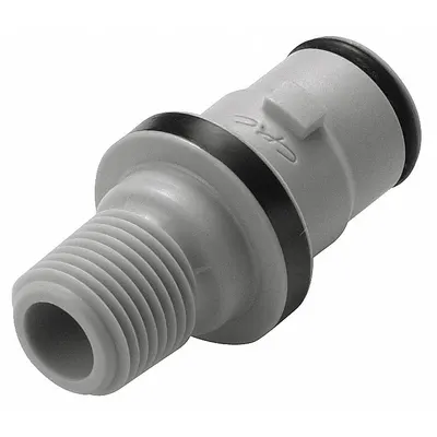 COLDER Quick Connection Coupling: Straight, 1/8 in Pipe Size, NPT x MNPT, Polypropylene - Polypropylene Quick-Disconnect Tube Fittings