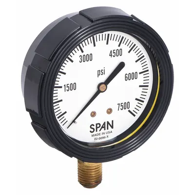 SPAN LFS-210-7500-G-KEMX Dial Pressure Gauge with Freeze- & - Dial Pressure Gauges with Freeze- & Clog-Resistant Internal Seal