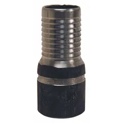 This steel x steel straight barbed combination nipple features a hose barb x beveled connection and a 5 in x 5 in fitting size. It is suited for multipurpose air, water, and chemical transfer applications in industrial piping systems.