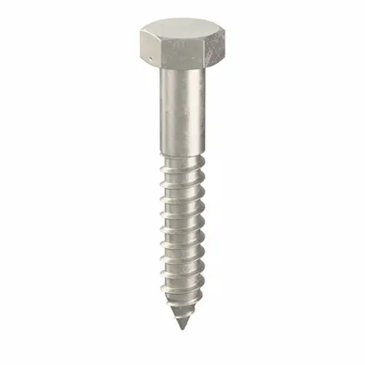 FOREVERBOLT Hex Head Lag Screw: 1/2 in Size, 3 in Lg, Stainless Steel, NL-19 - 18-8 Stainless Steel Hex Head Lag Screws