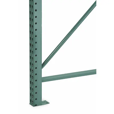 STEEL KING Upright Frame: Teardrop, 16 ft Overall Ht, 42 in x 3 in, Green - Steel King Impact-Resistant Teardrop Pallet Rack Uprights