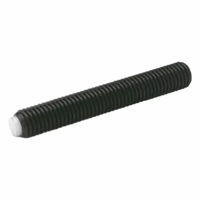 JW WINCO Non-Marring Half Dog Point Set Screw, M8 x 16 mm, Black Oxide, POM Tip - Non-Marring Half Dog Point Set Screws